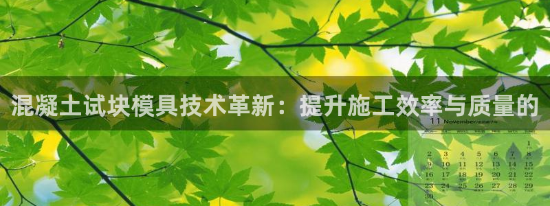 太阳成集团游戏古天乐：混凝土试块模具技术革新：提升施工效率与质量的