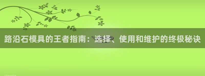 太阳集团app十佳平台有哪些：路沿石模具的王者指南：选择、使用和维护的终极秘诀