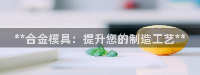 太阳集团网址：**合金模具：提升您的制造工艺**