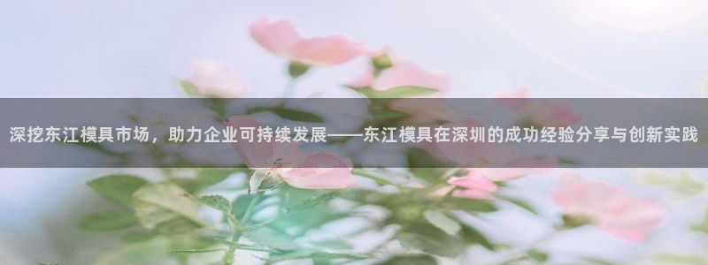 太阳国际游戏平台：深挖东江模具市场，助力企业可持续发展——东江模具在深圳的成功经验分享与创新实践